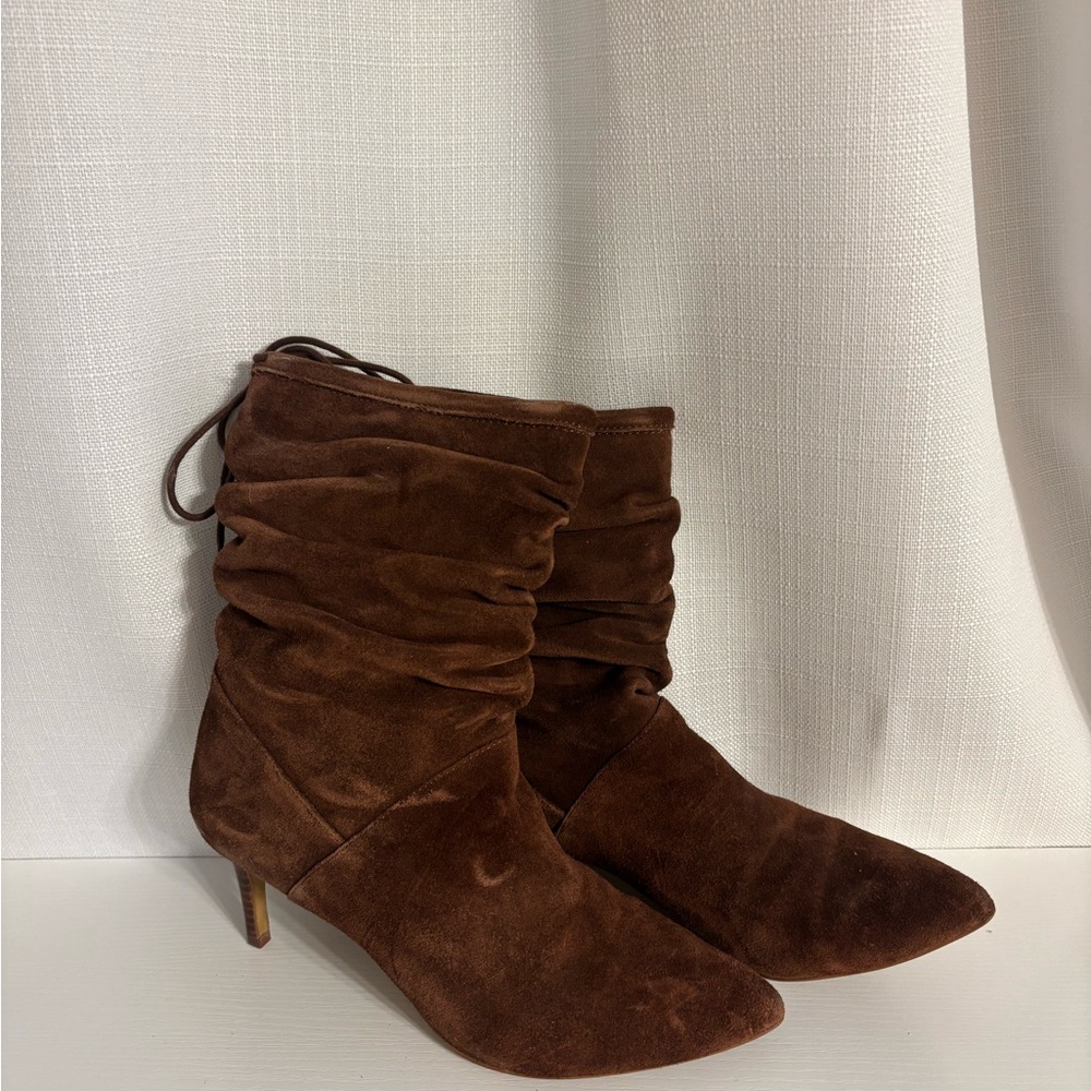 Kensie Brown Suede Heeled Boots